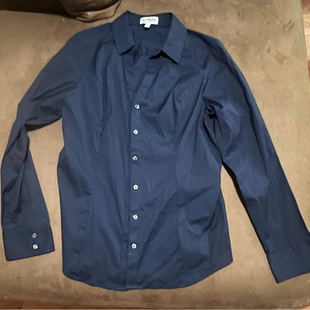 Express Navy Blue Button Down